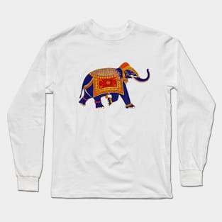 Indian Elephant Illustration Long Sleeve T-Shirt